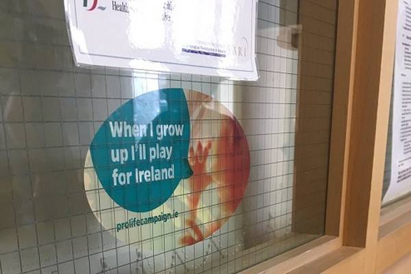 Anti-abortion sticker removed from hospital waiting area