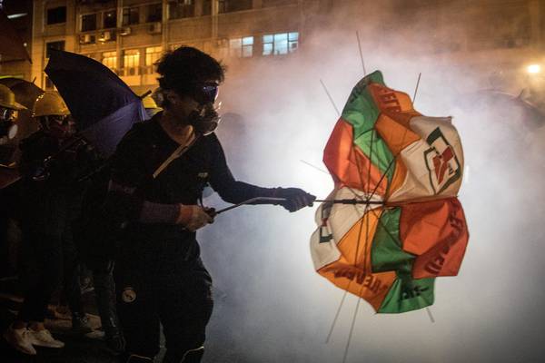 Hong Kong police fire rubber bullets, tear gas as protests descend into chaos