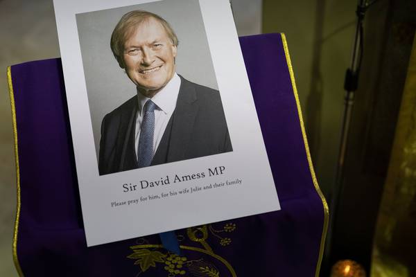 UK leaders lay wreaths outside church where David Amess attacked