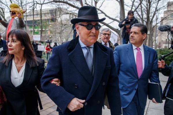 Judge rejects Trump criticism as Roger Stone jailed for lying to Congress