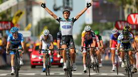 Trentin beats Albasini on the line to get one over room-mate Cavendish