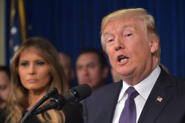Trump sticks firmly to the script on visit to Las Vegas