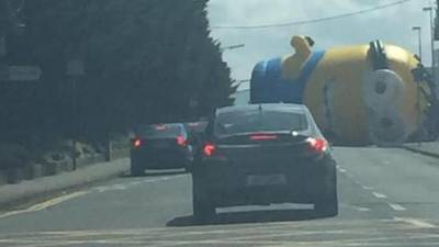 Giant Minion escapes to cause  road incident in Dublin