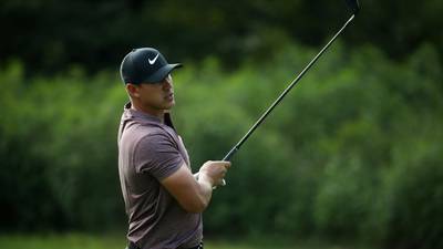 Brooks Koepka roars into share of the lead in New Jersey
