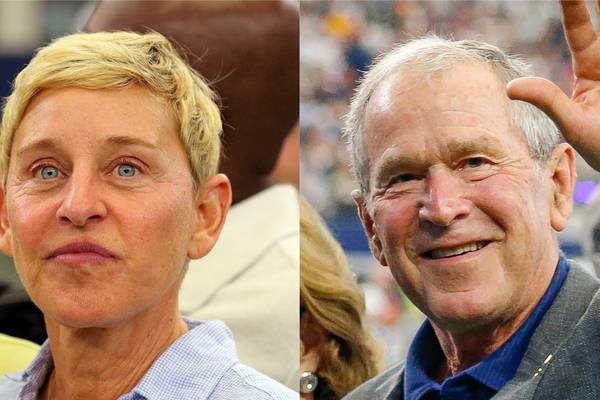 ‘Be kind to everyone’: Ellen DeGeneres defends hanging out with George Bush