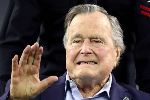 George HW Bush hospitalised with infection after wife’s funeral