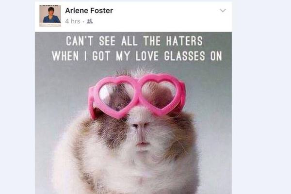 Defiant Arlene Foster condemns ‘the haters’ amid fresh criticism