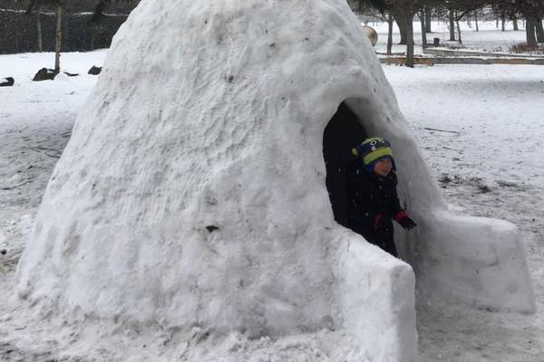 Building an igloo in Dublin’s Fairview Park: ‘We might put it on AirBnB’