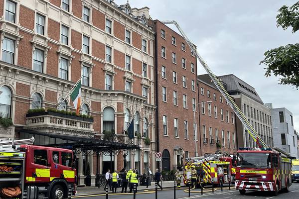 Staff and guests evacuate Shelbourne hotel after fire on premises