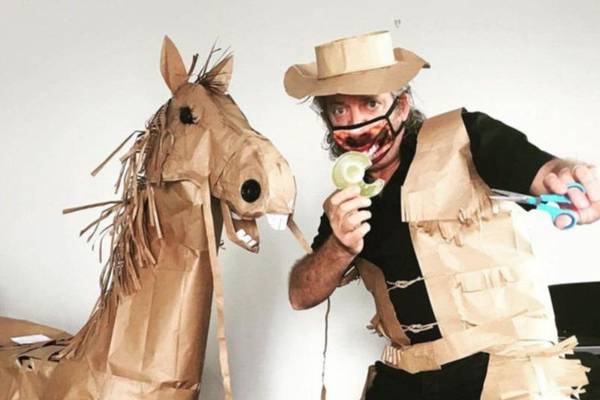 Horsing around: Quarantining Australian creates paper pony out of hotel lunch bags