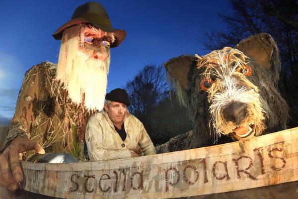 Giant ‘mystic’ and his dog take to the streets of Galway