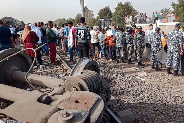 Eleven killed and almost 100 injured after train derails in Egypt