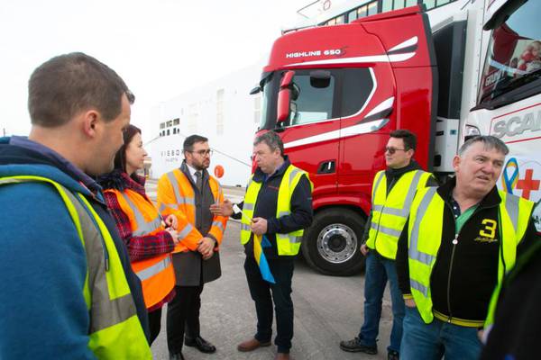 Lorry drivers transporting €1 million worth of aid from Rosslare to Ukraine