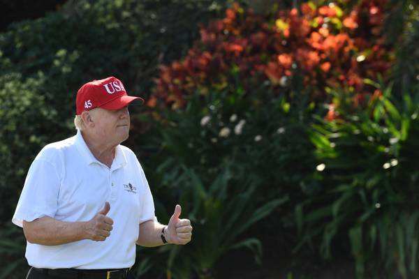‘Clank, into the hole’: Trump claims hole-in-one at Florida golf club