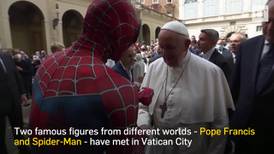 Peter Parker and the pontiff: 'Spider-Man' meets the Pope in Rome