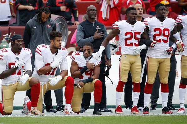 San Francisco 49ers defy Mike Pence’s PR stunt by kneeling
