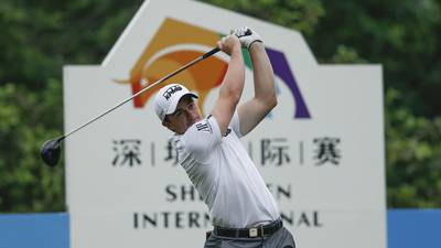 Paul Dunne in pursuit of Soomin Lee as play suspended in China