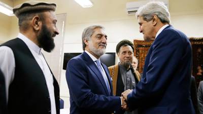Kerry holds talks in Kabul in bid to end Afghan election crisis