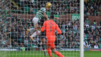 Giorgos Giakoumakis’s hat-trick sends Celtic six points clear in Scotland