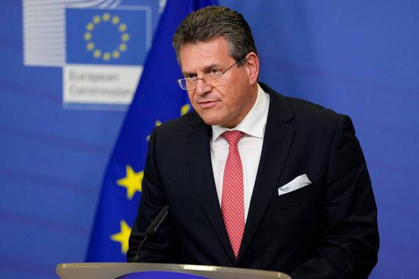 ‘Change in tone’ from Frost in fourth round of Brexit talks, says Sefcovic