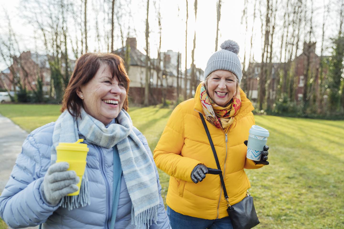 walking coffee outdoor fitness friends. Photograph: iStock