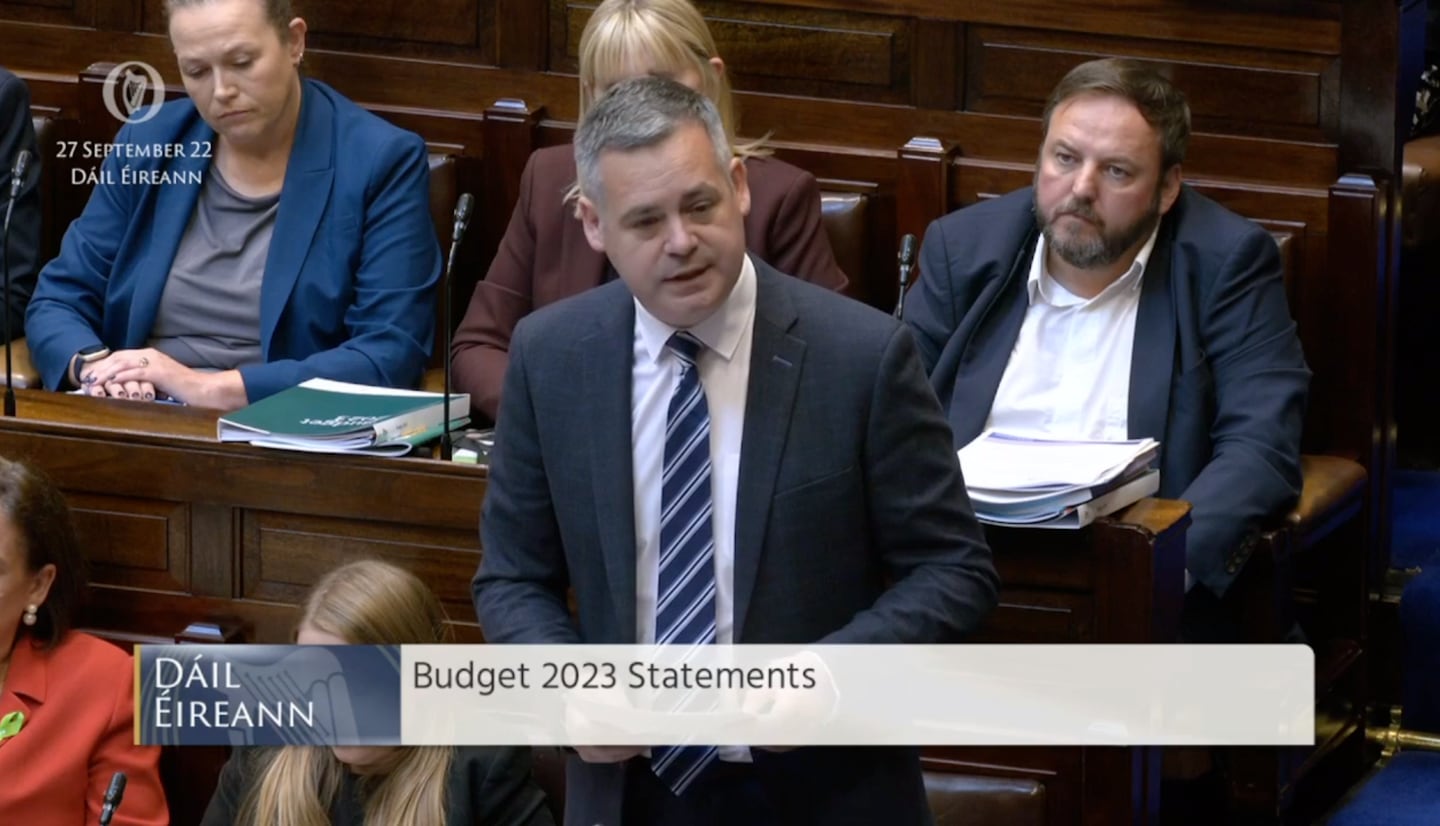 Pearse Doherty in Dail speaking after the Budget 2023 speeches