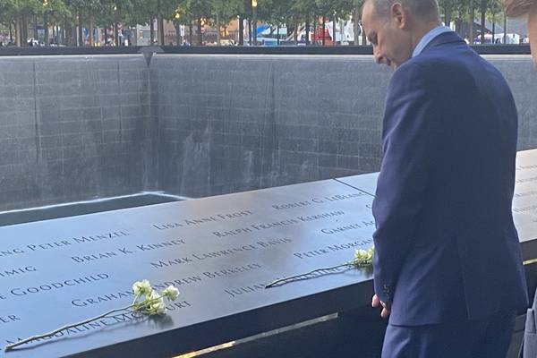 Taoiseach lays flowers on the names of Irish victims at 9/11 Memorial