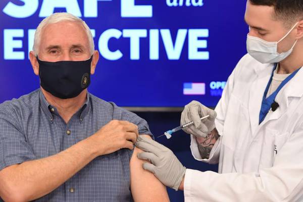 Pence and his wife are vaccinated live on TV