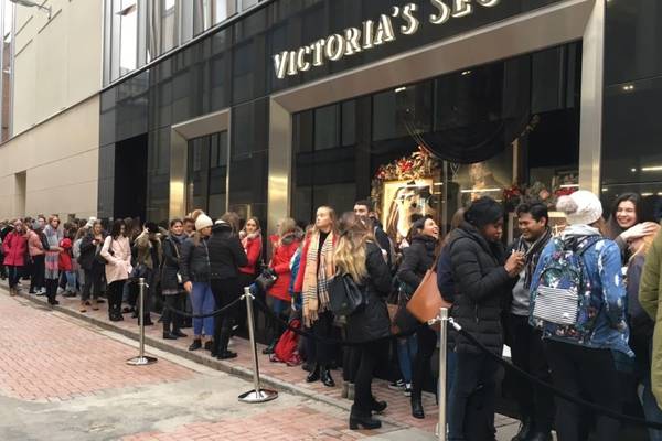 Protest at Victoria’s Secret as 500 queue for Dublin opening