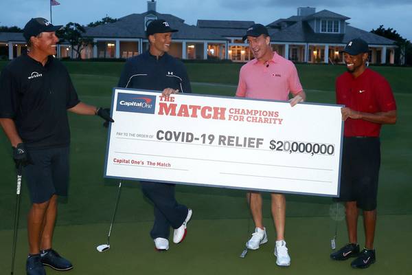 Record numbers watch Woods v Mickelson charity match