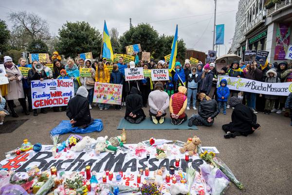 Ukrainians hold Dublin vigil in memory of Bucha dead