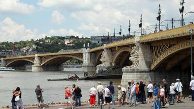 Divers eye chance to reach sunken pleasure boat as Danube levels fall