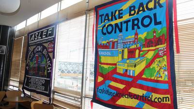 ‘The right wing find it hard to engage artistically’: Exhibition showcases banners of the left