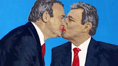 Peter Robinson and Martin McGuinness ‘kissing’ image raises censorship claim