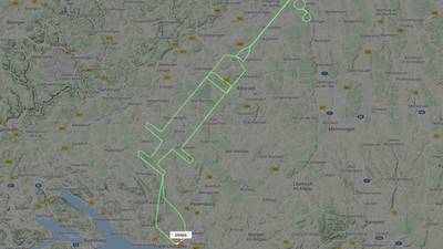German pilot makes vaccination point with syringe in the sky