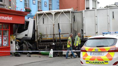 Dingle town closed as runaway truck smashes into shop