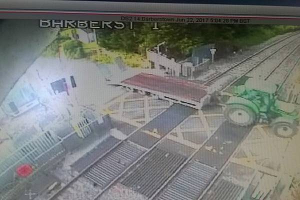 Maynooth rail line reopens after tractor crashed through barrier