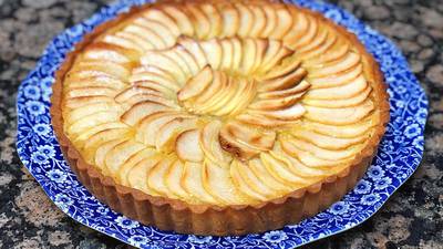 A delicious frangipane apple and almond tart enriched with a splash of Irish apple brandy