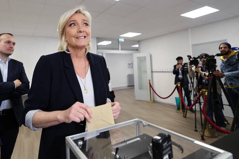 Far-right Le Pen delivers blow to Macron alliance in EU vote