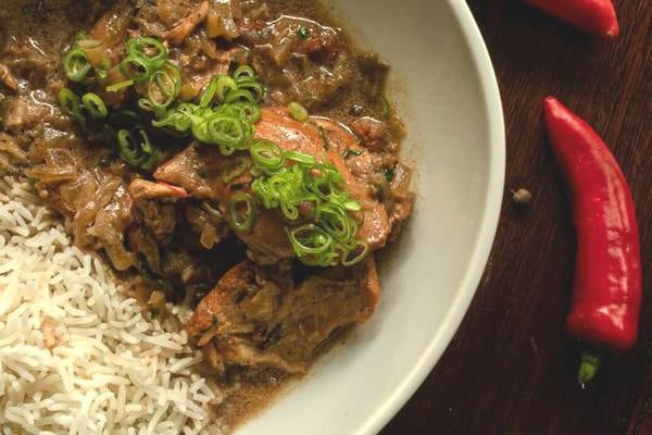 One-pot chicken stew with a sweet and spicy twist