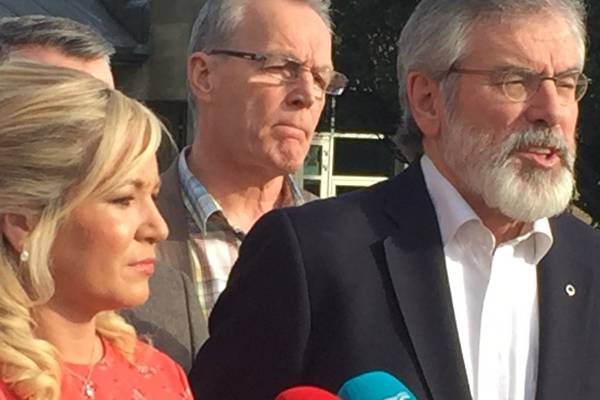 Adams says Sinn Féin ‘has no problem’ with Foster as DUP leader