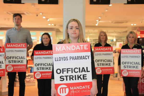Staff strike over pay and conditions at 34 Lloyd’s pharmacy branches