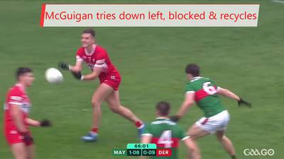 Derry's Shane McGuigan made two huge contributions in clutch moments in Castlebar