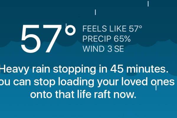 Weather updates served with a side of snark
