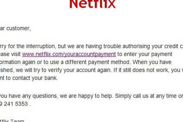 Netflix users targeted in fresh scam looking for updated payment details