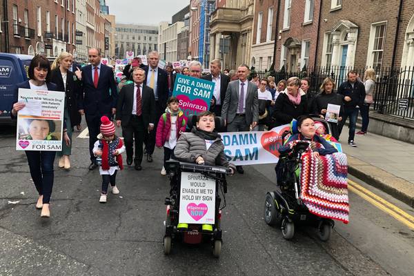 Hundreds protest at Dáil for access to drug for muscle-wasting disease