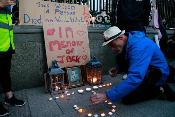 Anger over Government housing policy at vigil for Jack Watson