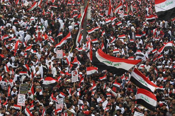 Tens of thousands march in Baghdad to demand US expulsion