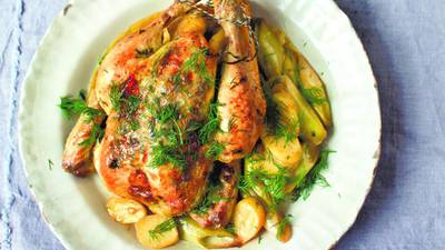 Chicken with dill and leeks