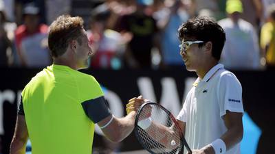Sandgren ends Australian Open run on sour note as Chung advances